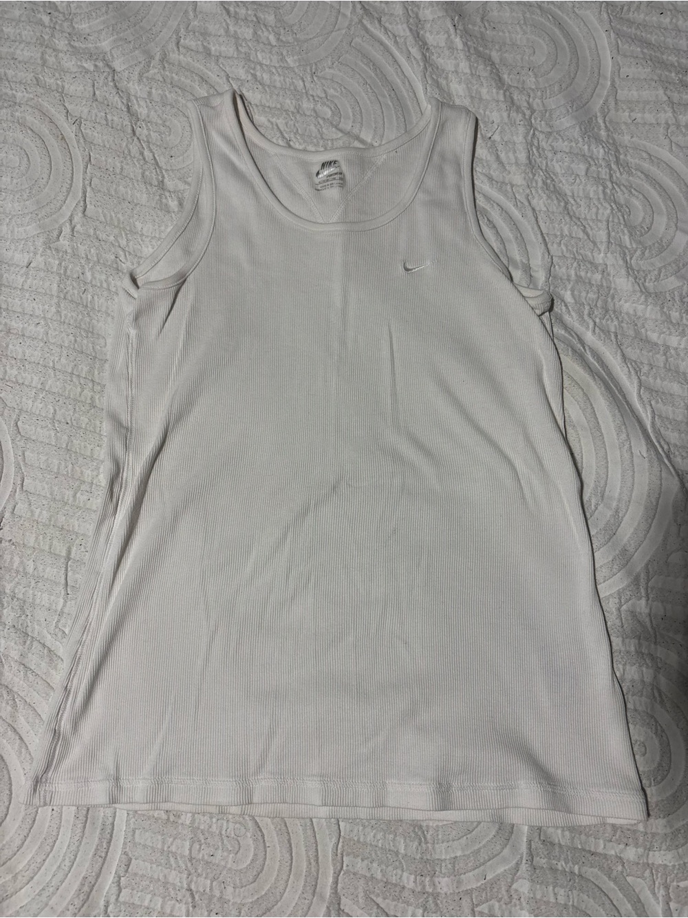 Nike Women's White Ribbed Sleeveless Tank